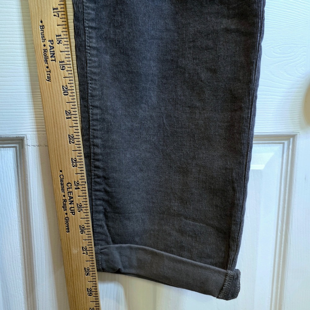 Eddie Bauer Corduroy Pants Boyfriend Slim Tapered Sz 16 Dark Gray Cotton Jeans - Picture 14 of 15